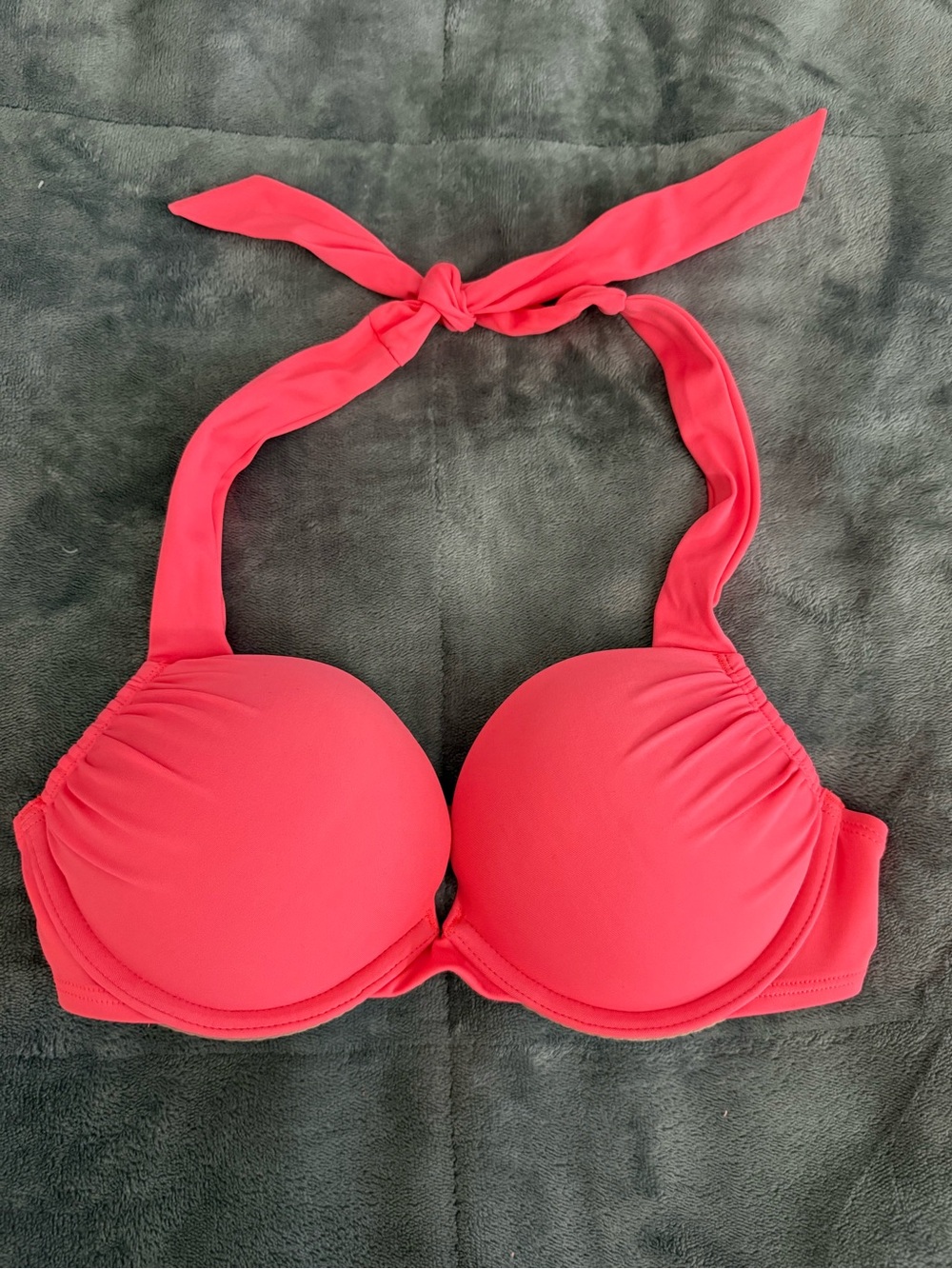 Victoria’s Secret Coral Pink Halter Push-Up Bikini Top